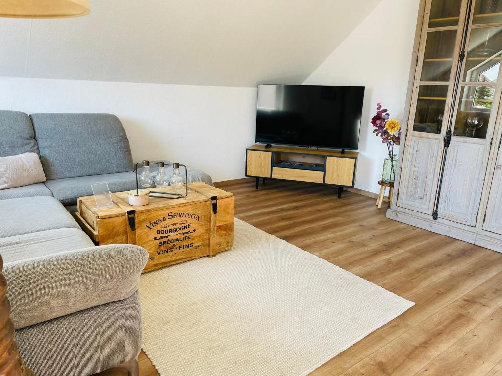 Wohnbereich der Ferienwohnung Qualle